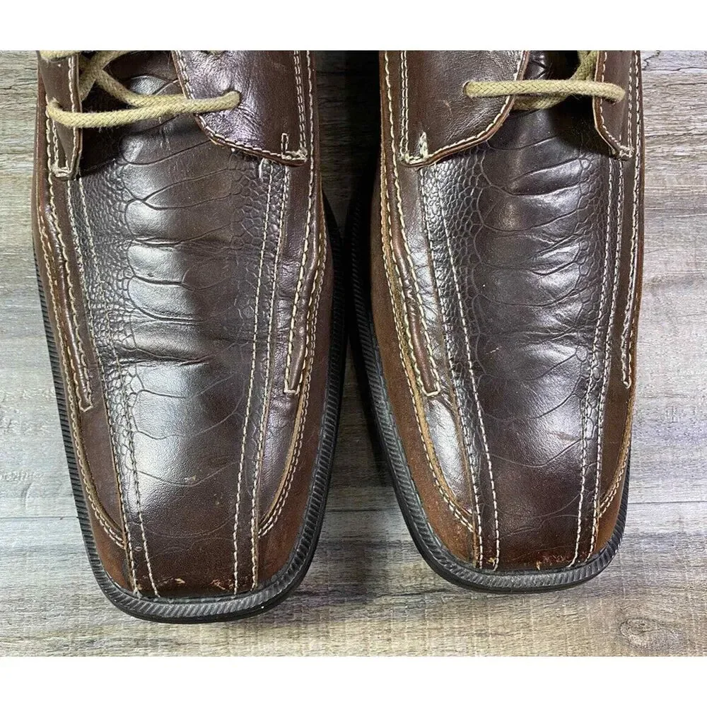 Todd Welsh Alligator Brown Leather Lace Dress Shoes‎ 10 Mens 3317187
